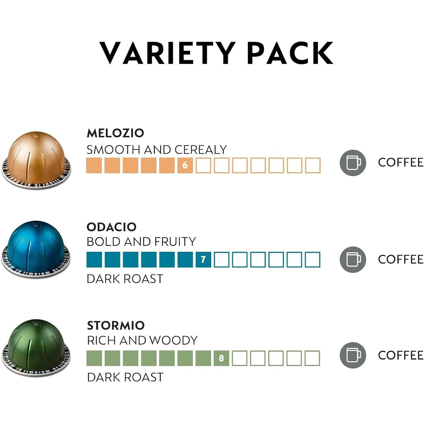 Nespresso Vertuo Pods | Medium Roast Coffee | 30 Count Total | 7.8oz Brew Size