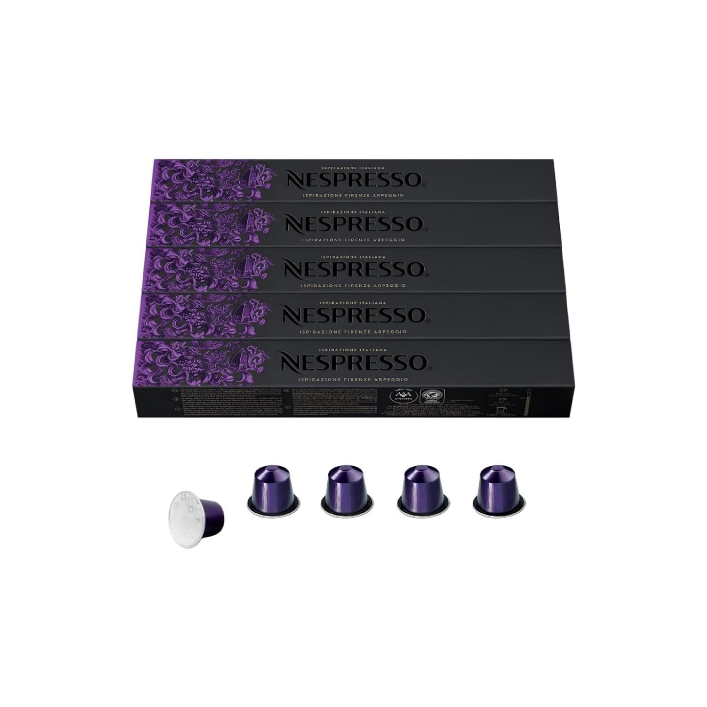 Nespresso Capsules Original Line,  Dark Roast Coffee,50 Count Coffee Pods