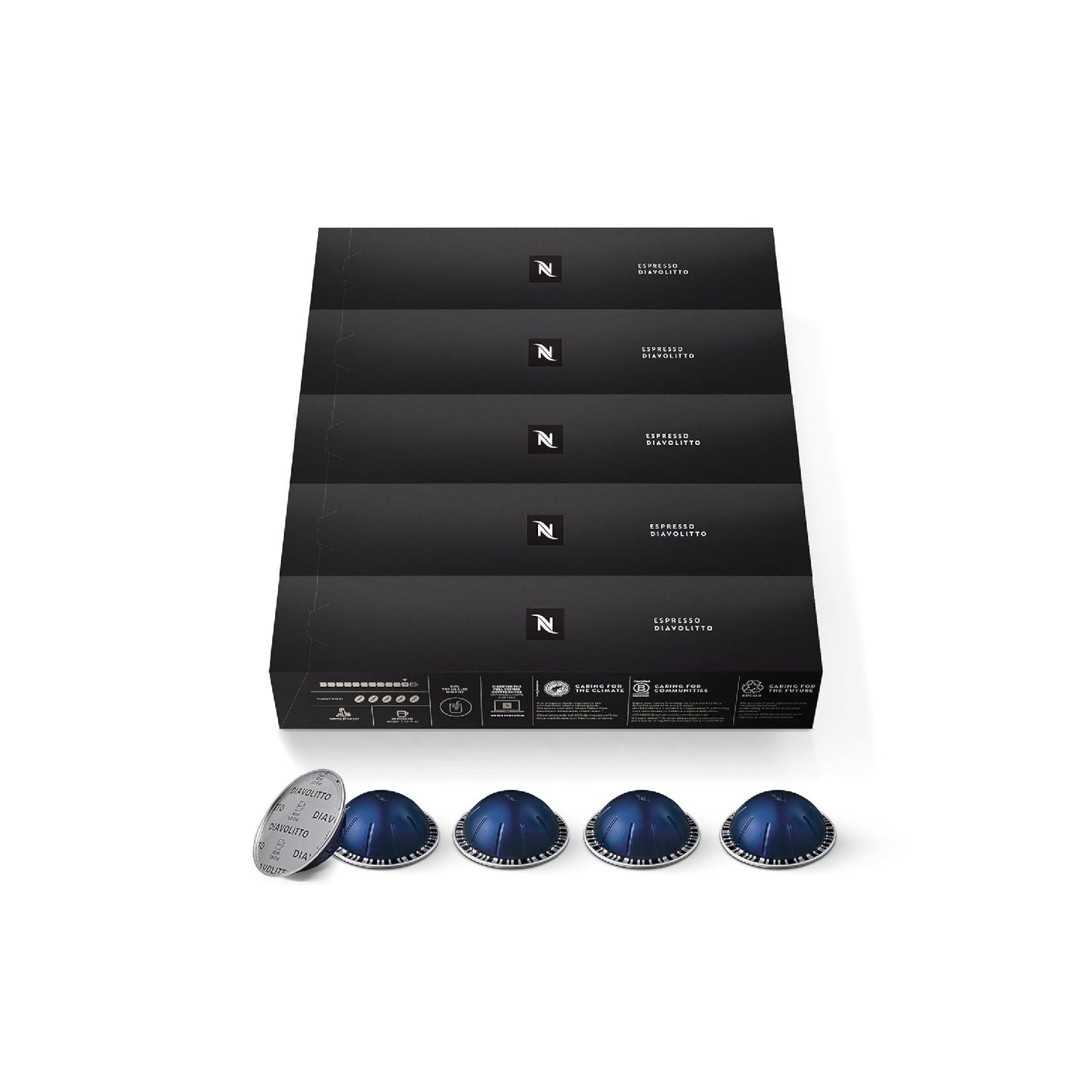 Nespresso Capsules Vertuo, Medium Roast Espresso Coffee, 50 Count Espresso Pods, Brews 1.35oz.
