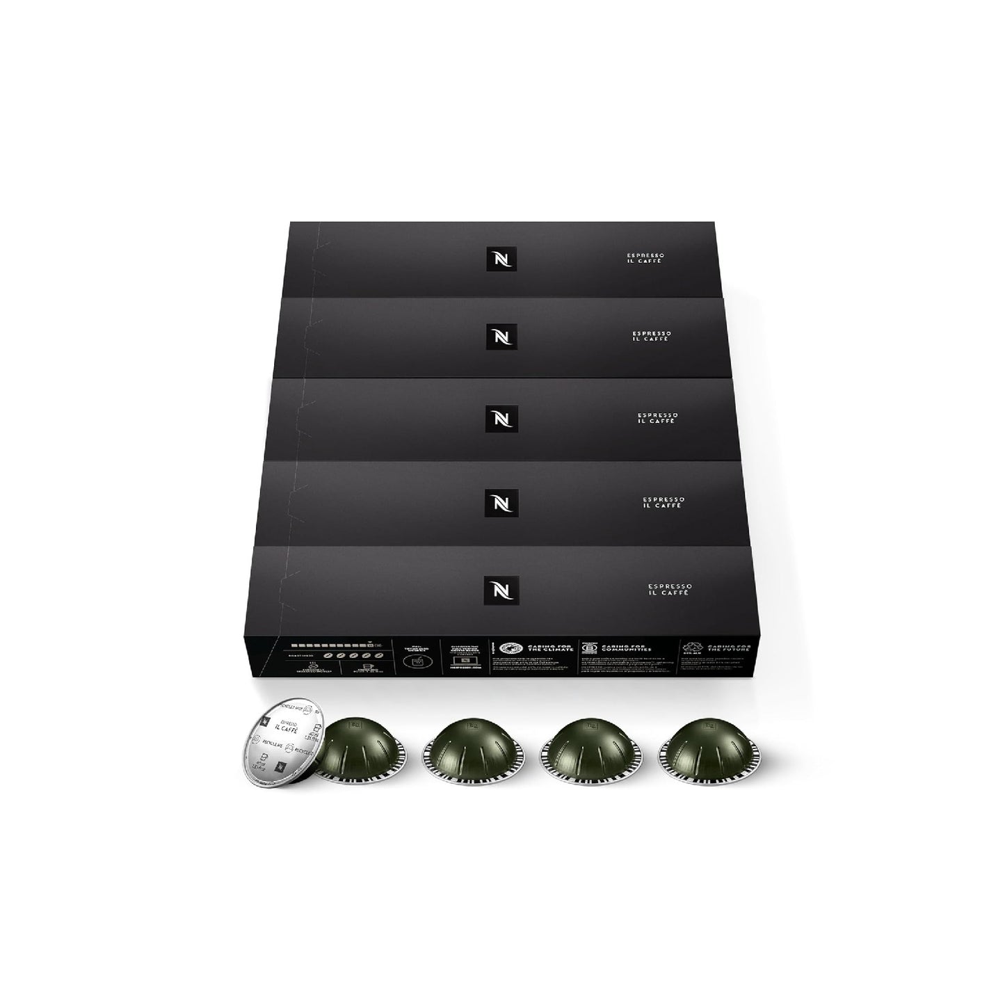 Nespresso Capsules Vertuo, Medium Roast Espresso Coffee, 50 Count Espresso Pods, Brews 1.35oz.