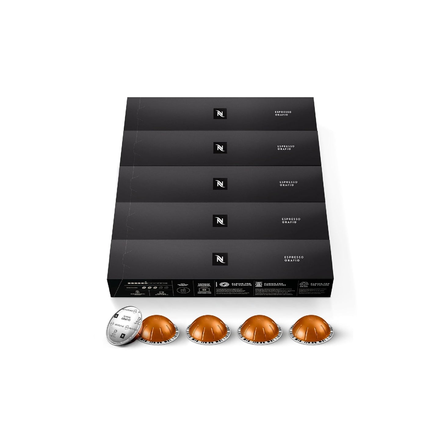 Nespresso Capsules Vertuo, Medium Roast Espresso Coffee, 50 Count Espresso Pods, Brews 1.35oz.