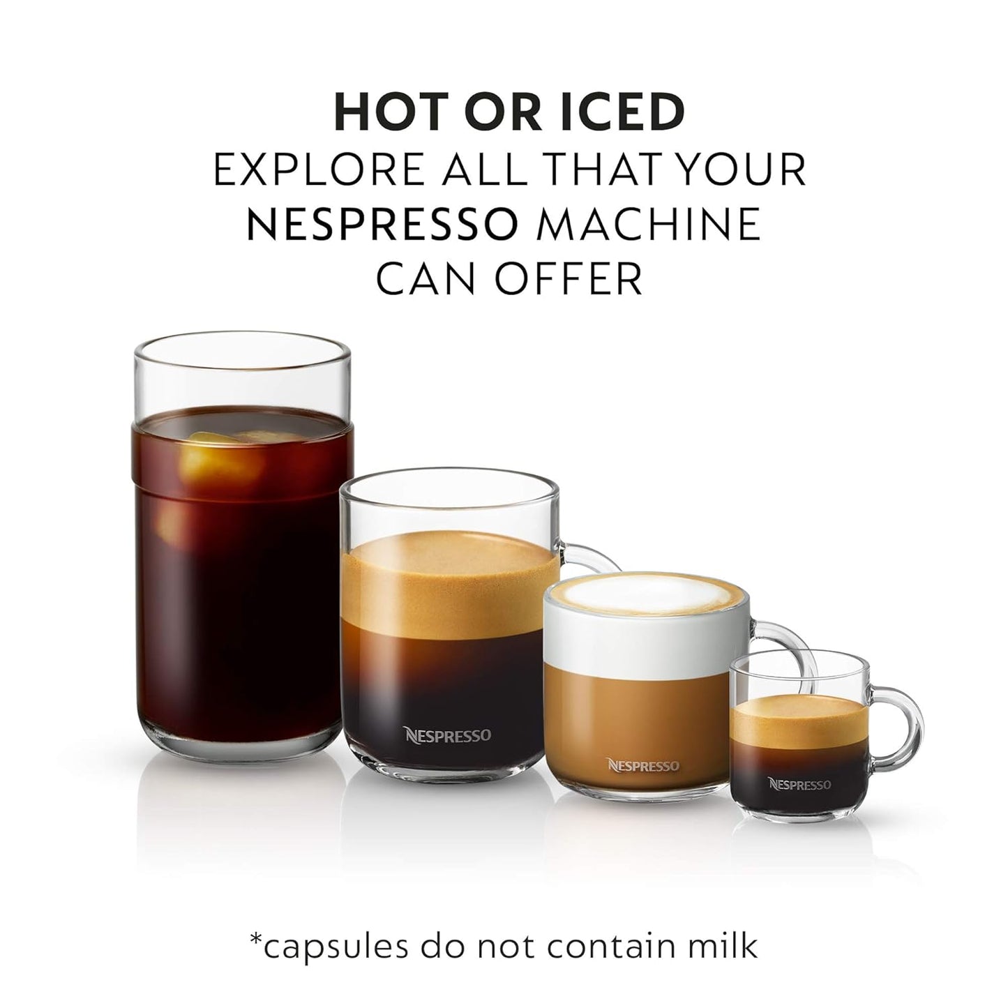 Nespresso Capsules Vertuo, Medium Roast Espresso Coffee, 50 Count Espresso Pods, Brews 1.35oz.
