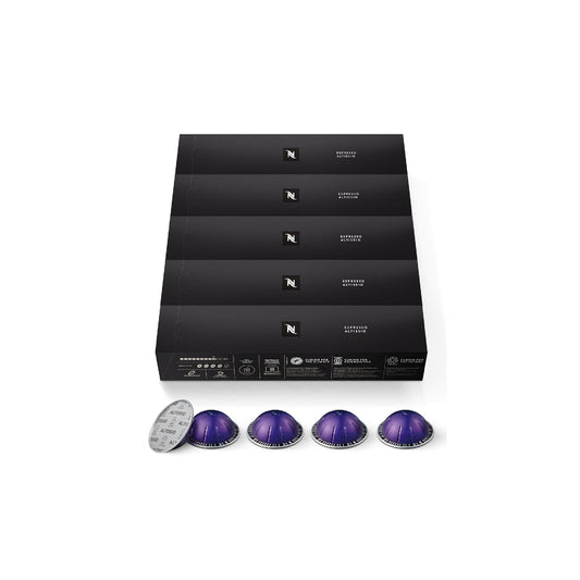 Nespresso Capsules Vertuo, Medium Roast Espresso Coffee, 50 Count Espresso Pods, Brews 1.35oz.