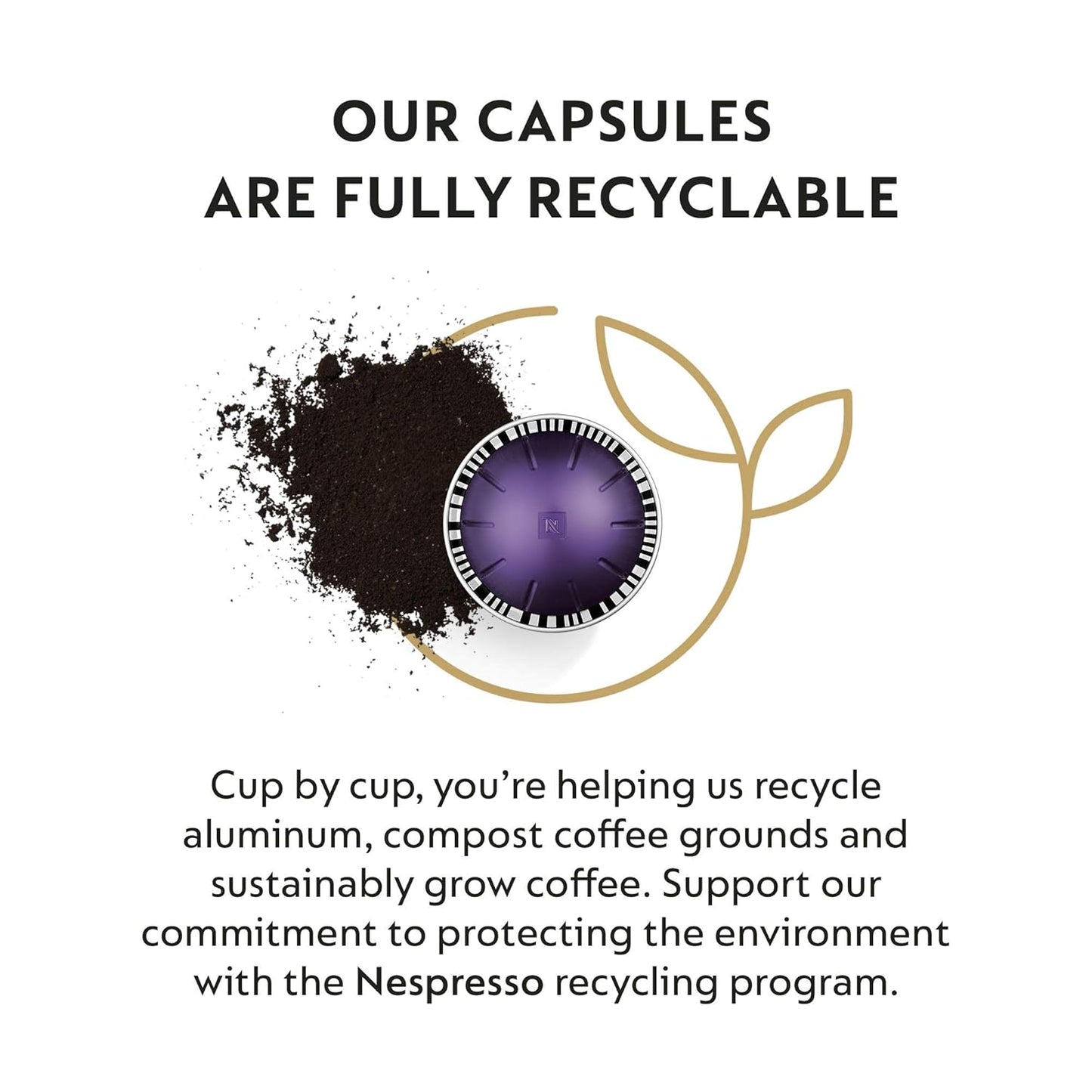 Nespresso Capsules Vertuo, Medium Roast Espresso Coffee, 50 Count Espresso Pods, Brews 1.35oz.